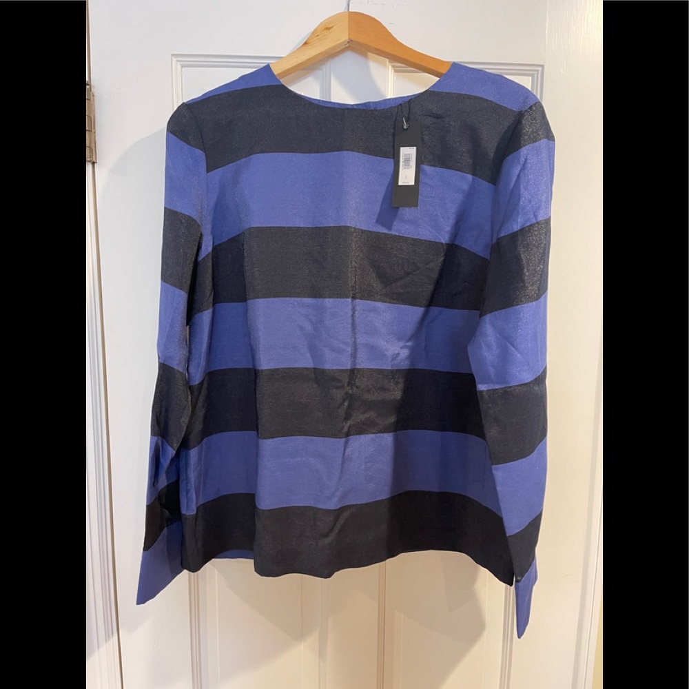 Banana Republic blue and black striped blouse